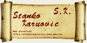 Stanko Karuović vizit kartica